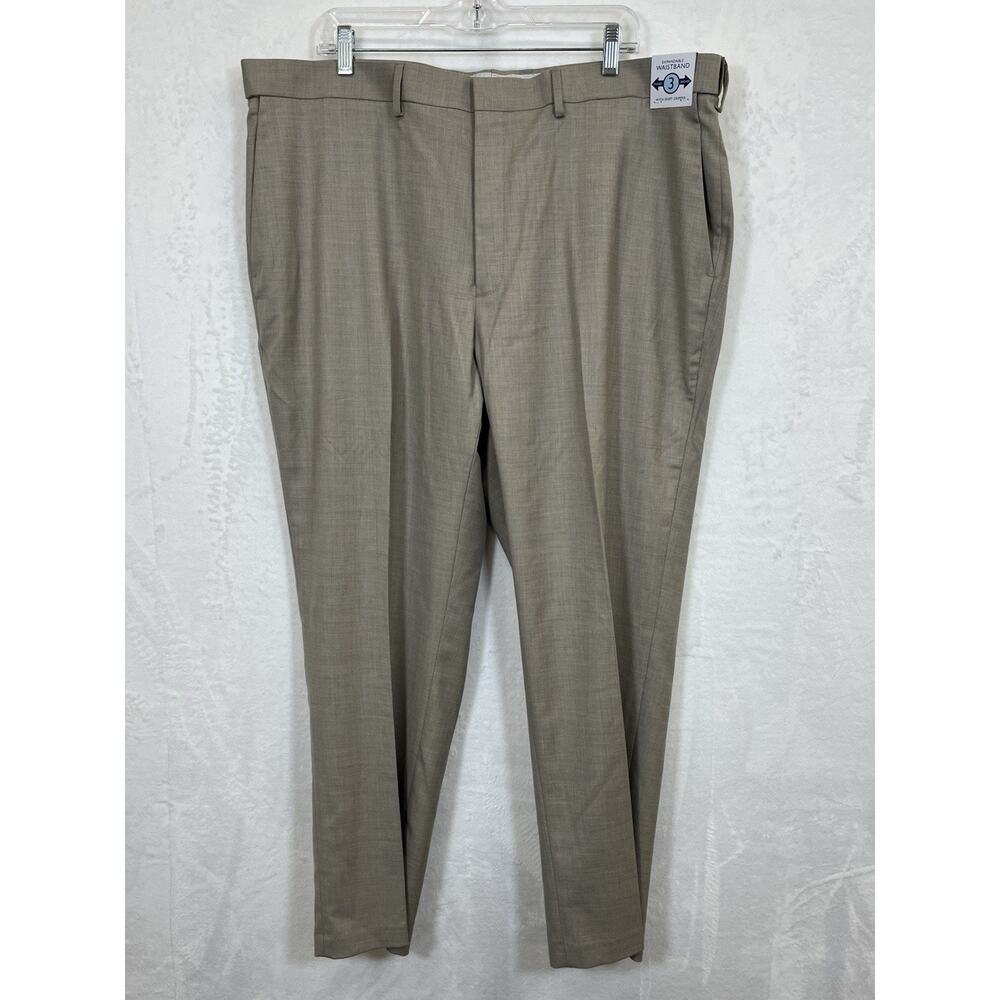 NWT Saddlebred Dress Pants Mens 42X29 273 Lt. Beige Straight Fit Comfort Flex FS - Picture 2 of 9
